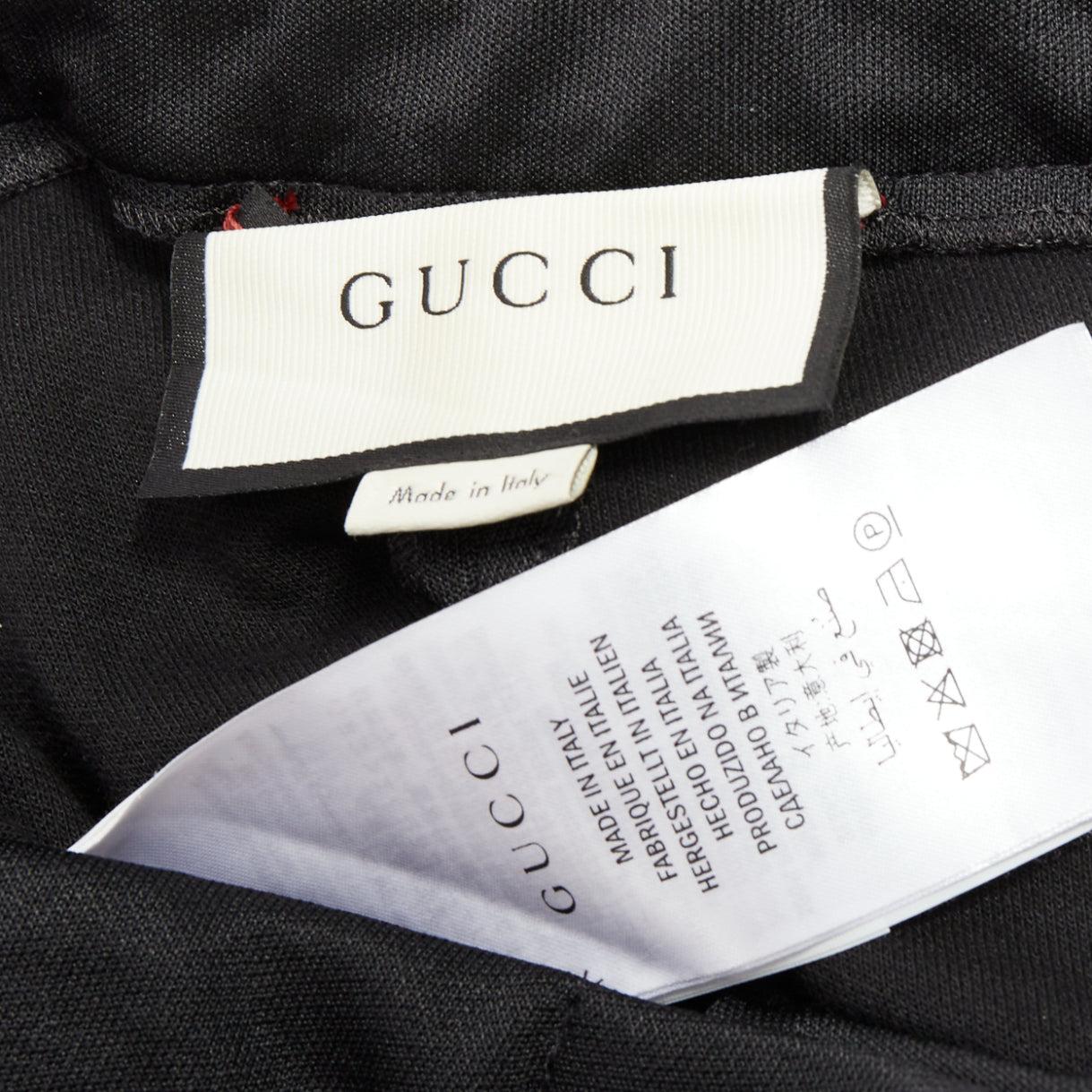 Gucci - Pantalon de jogging noir rouge à ourlet orné de perles et à bordures en toile S en vente 3
