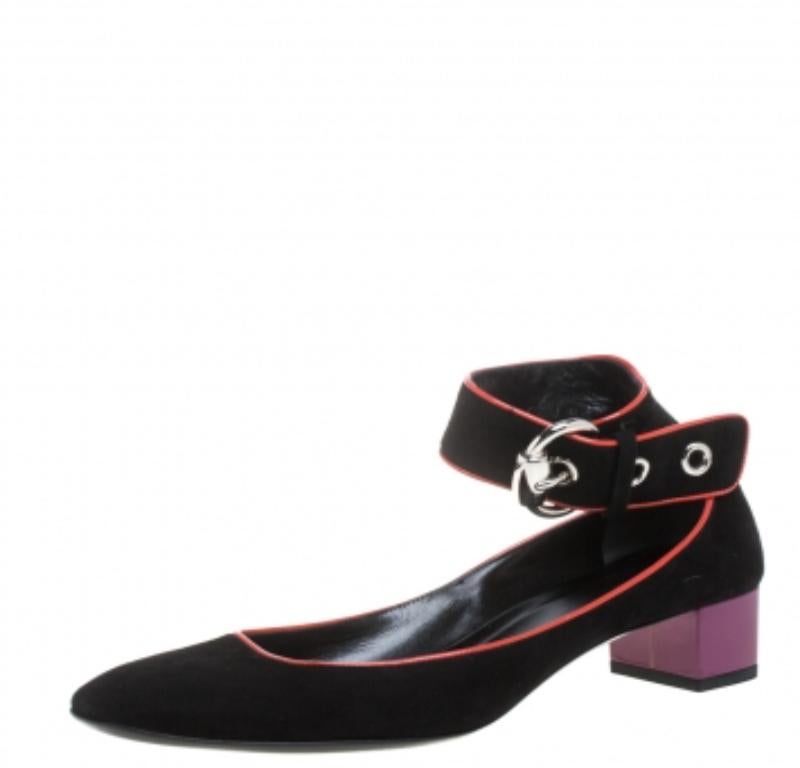 Women's Gucci Black/Red Suede And Patent Leather Square-Toe Sandals Size 39 For Sale