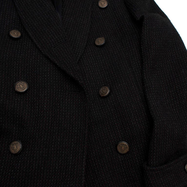 Gucci Black and Red Wool Double Breasted Coat - Us size 6 For Sale at  1stDibs