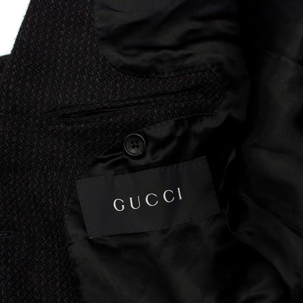 Gucci Black & Red Wool Double Breasted Coat - Us size 6 For Sale 2