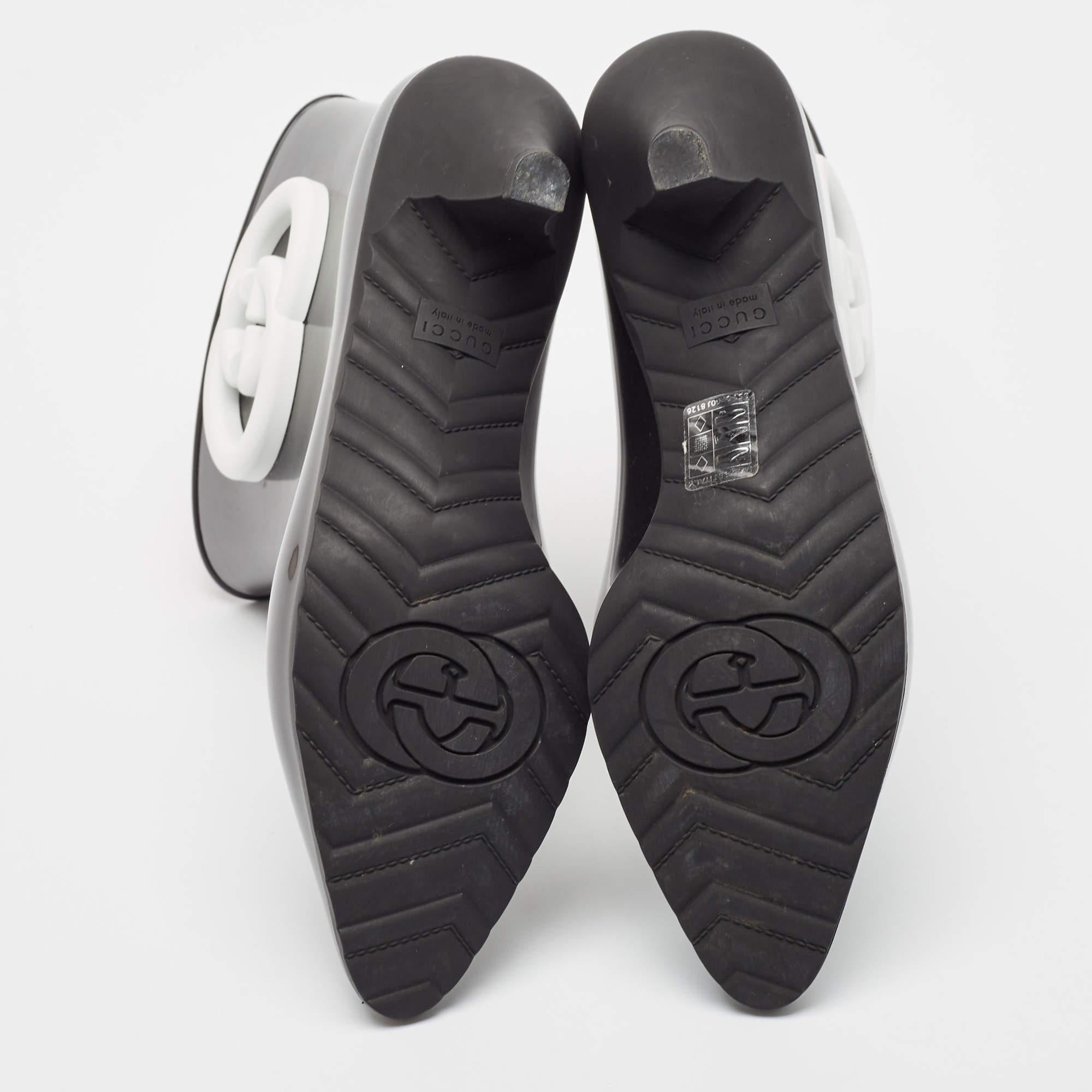 Gucci - Bottes en caoutchouc noires Taille 38 en vente 1