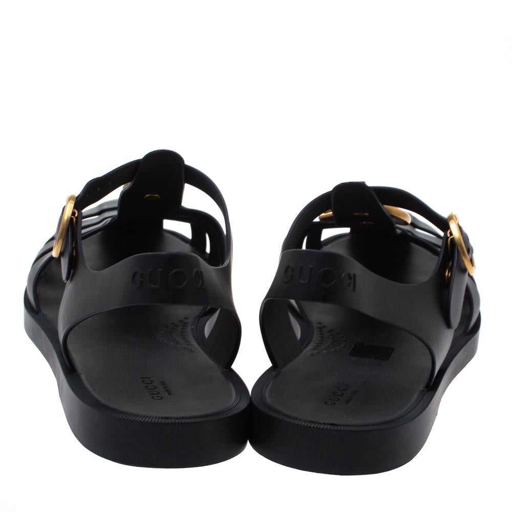 gucci black rubber sandals