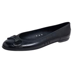 Gucci Black Rubber Horsebit Flats Size 38