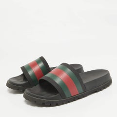 Gucci Black Rubber Slide Sandals Size 43