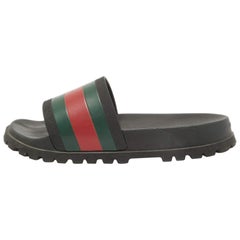 Gucci Black Rubber Slide Sandals Size 43