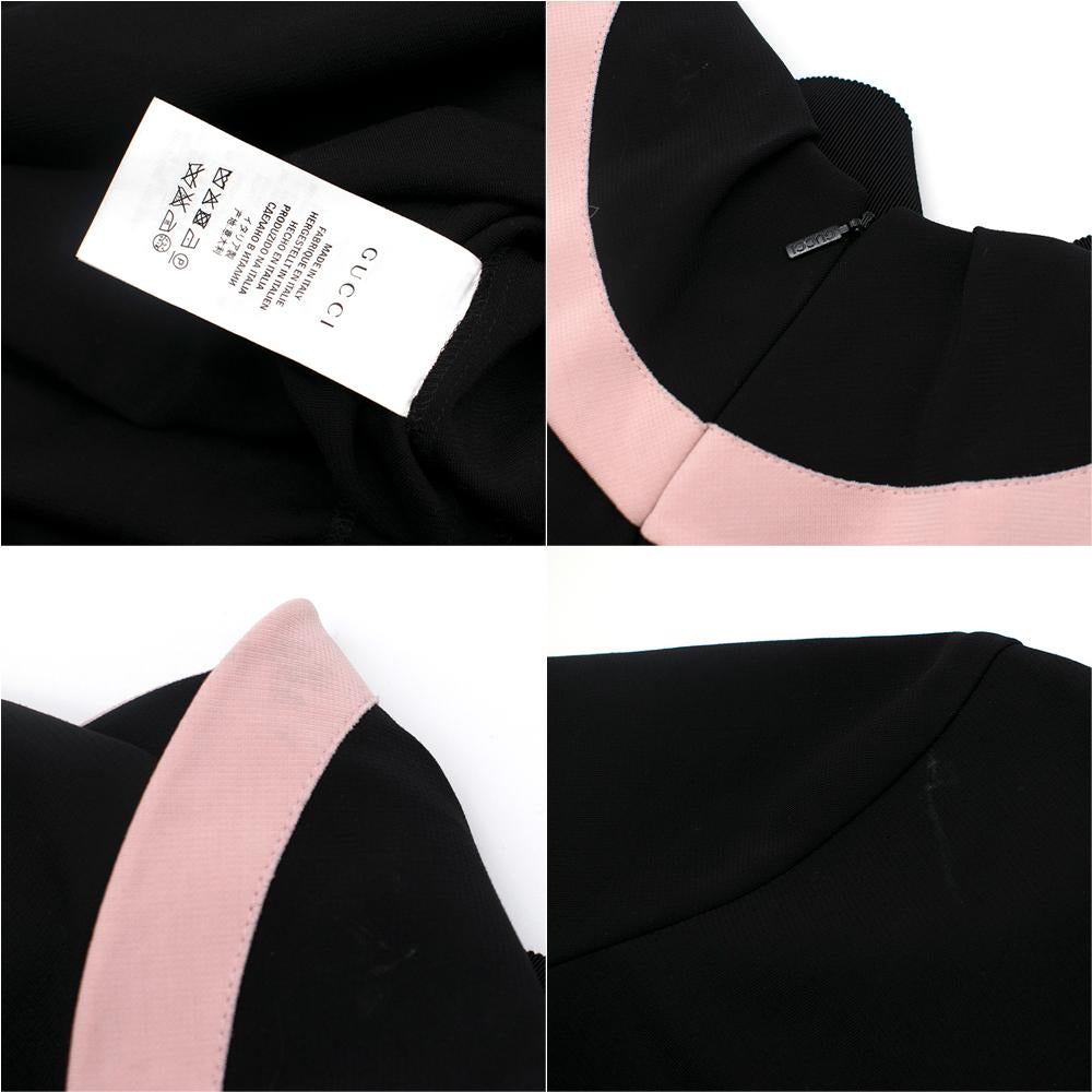 Gucci Black Ruffle Front Dress W/ Pink Trim M For Sale 6