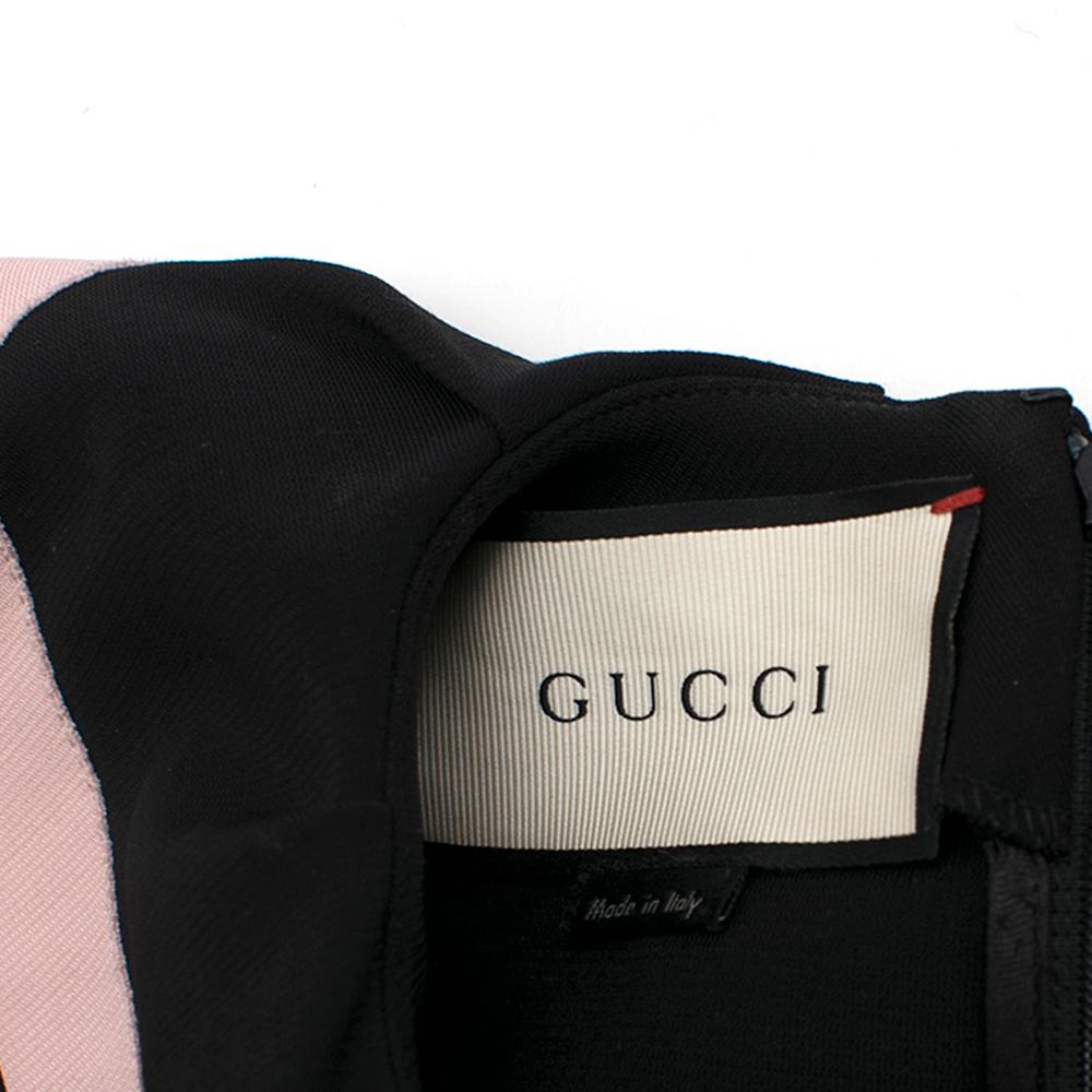 Gucci Black Ruffle Front Dress W/ Pink Trim M For Sale 1