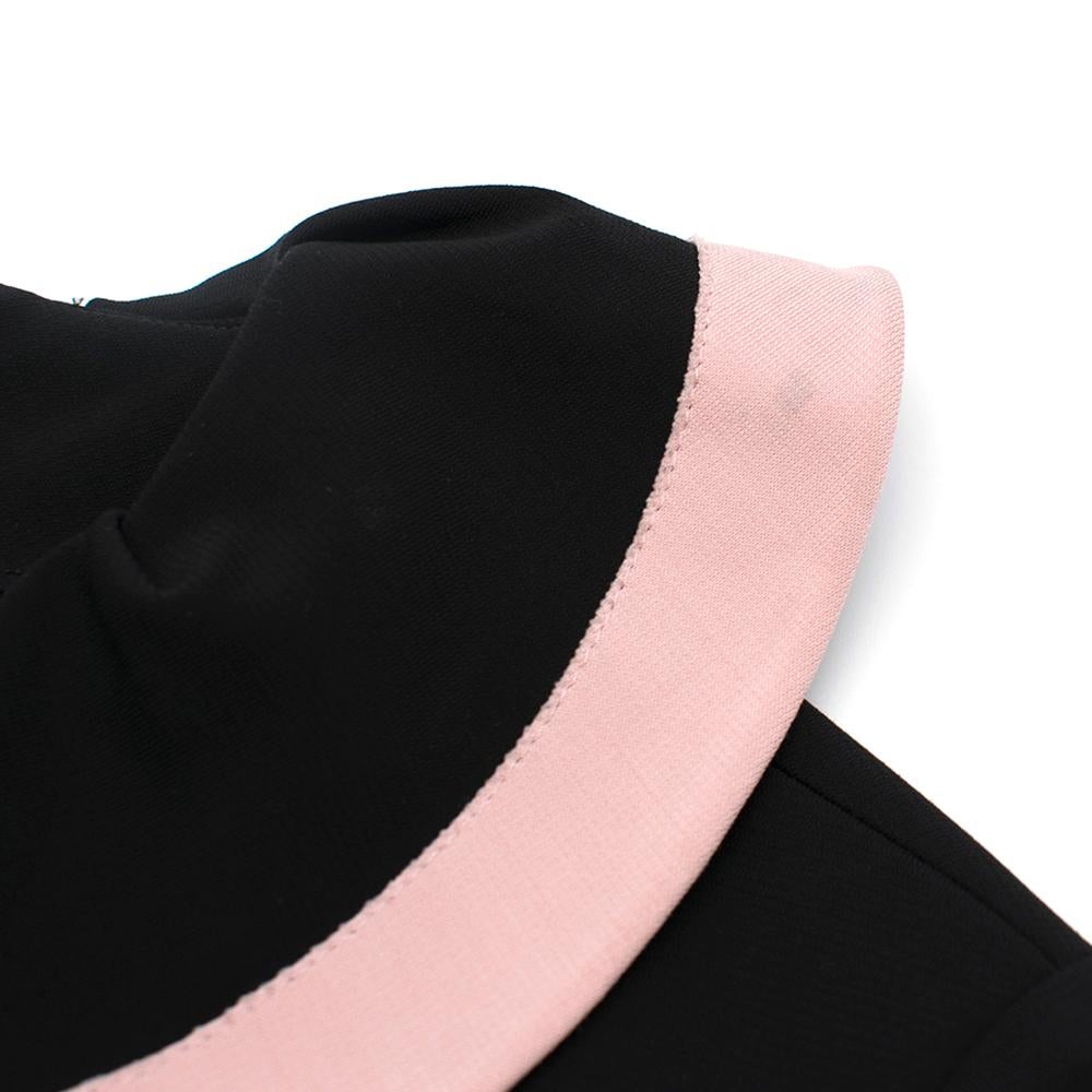 Gucci Black Ruffle Front Dress W/ Pink Trim M For Sale 3
