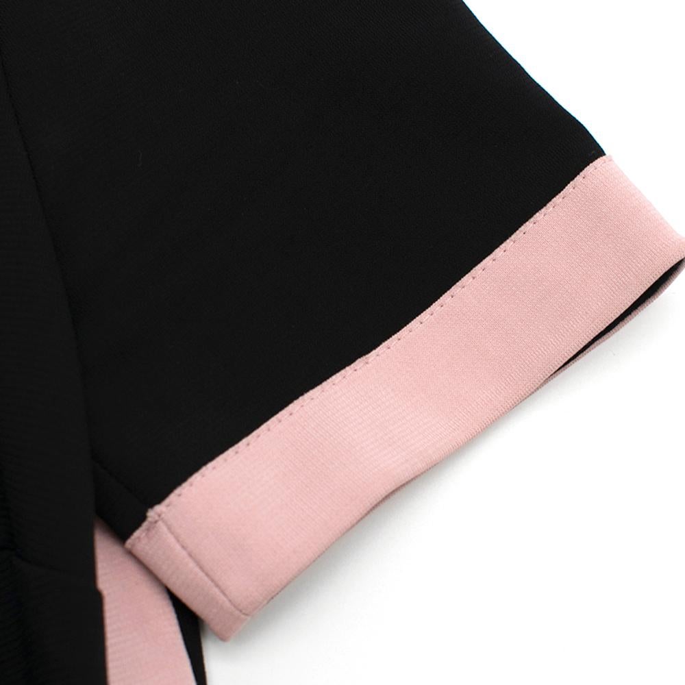 Gucci Black Ruffle Front Dress W/ Pink Trim M For Sale 4