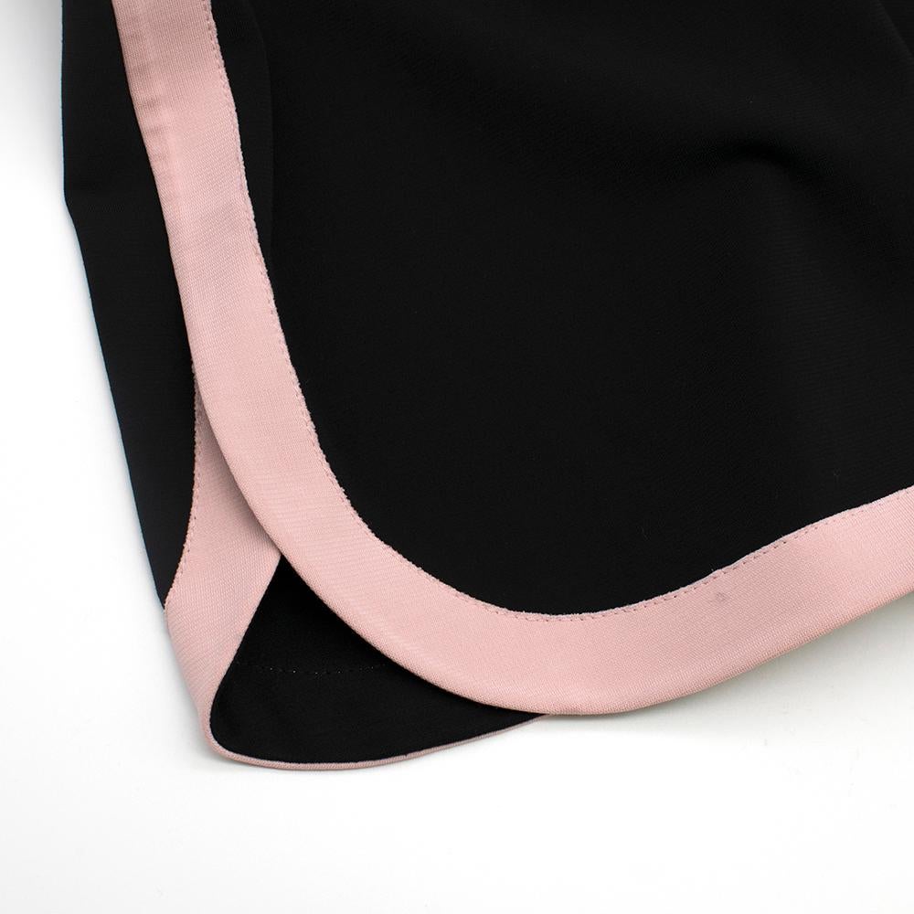 Gucci Black Ruffle Front Dress W/ Pink Trim M For Sale 5