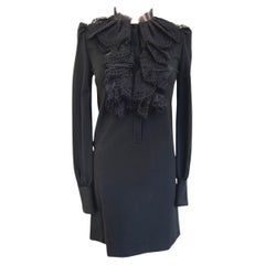 Gucci Black Ruffle Neck Dress size M