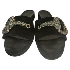 Gucci black sandals with Swarovski stones