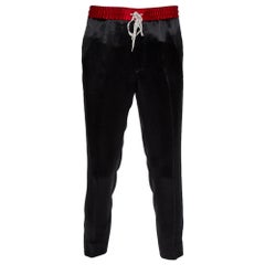 Gucci Black Sateen Side Strip Detail Track Pants M