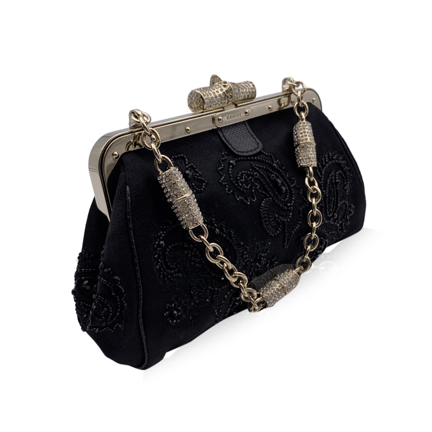black satin handbag