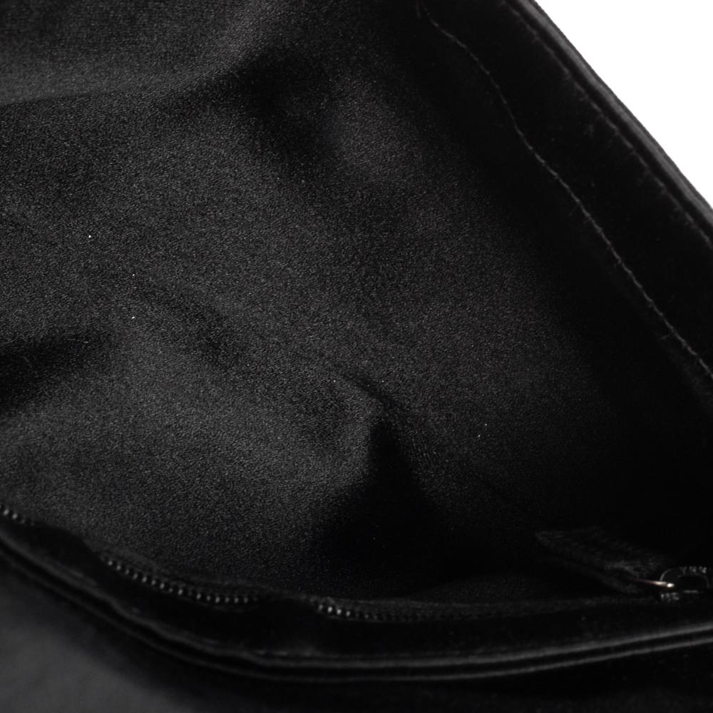 Gucci Black Satin Flap Chain Shoulder Bag 2