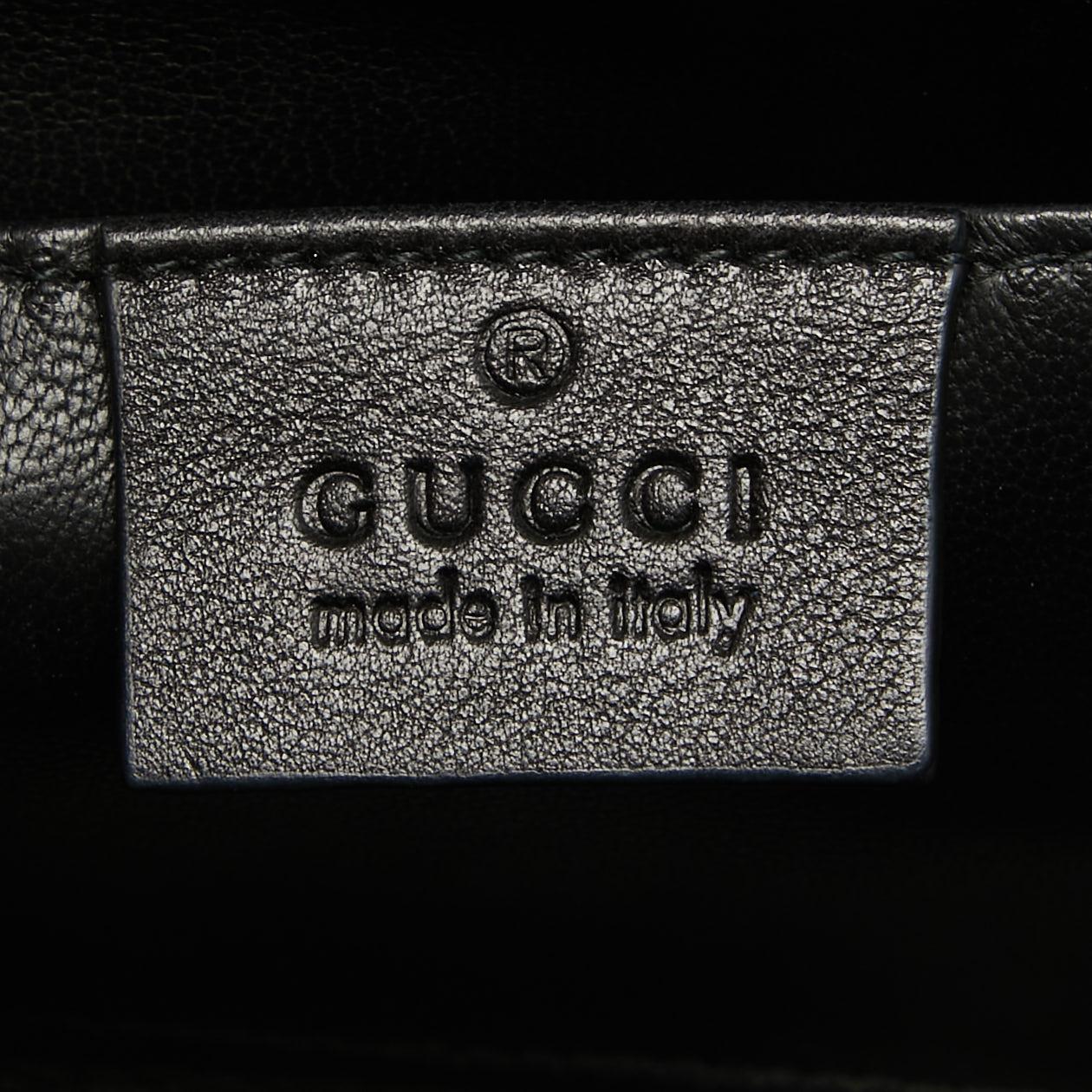 Gucci Black Satin GG Broadway Crystals Clutch 2