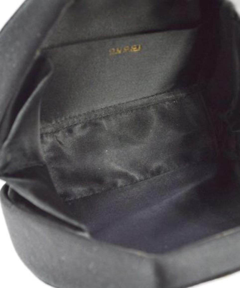 Gucci Black Satin Horsebit Rhinestone Evening Gold Small Mini Backpack 1