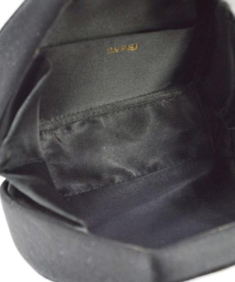 Gucci Black Satin Horsebit Rhinestone Evening Gold Small Mini Backpack ...