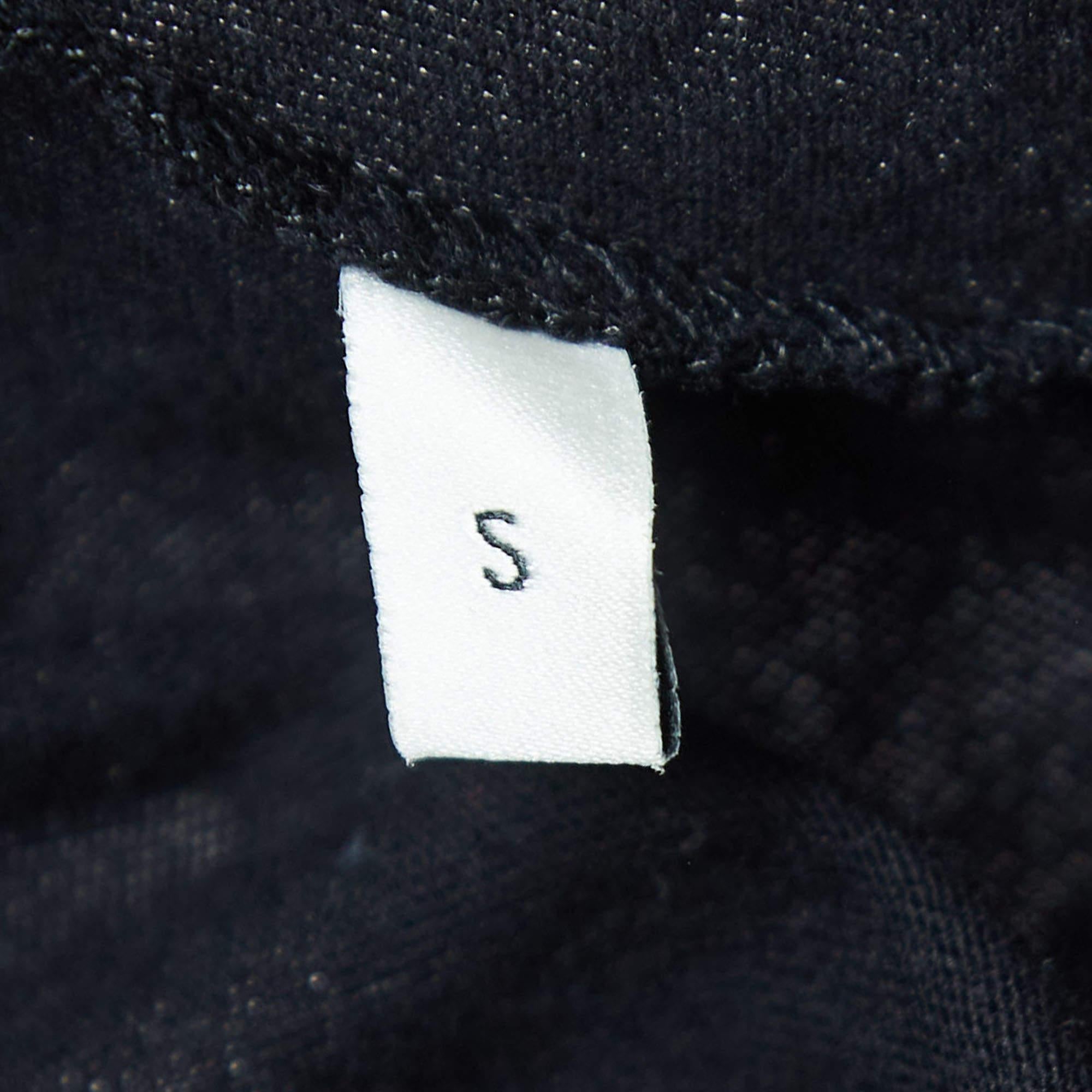 Gucci Black Sequined Embroidered Cotton T-Shirt S For Sale 1