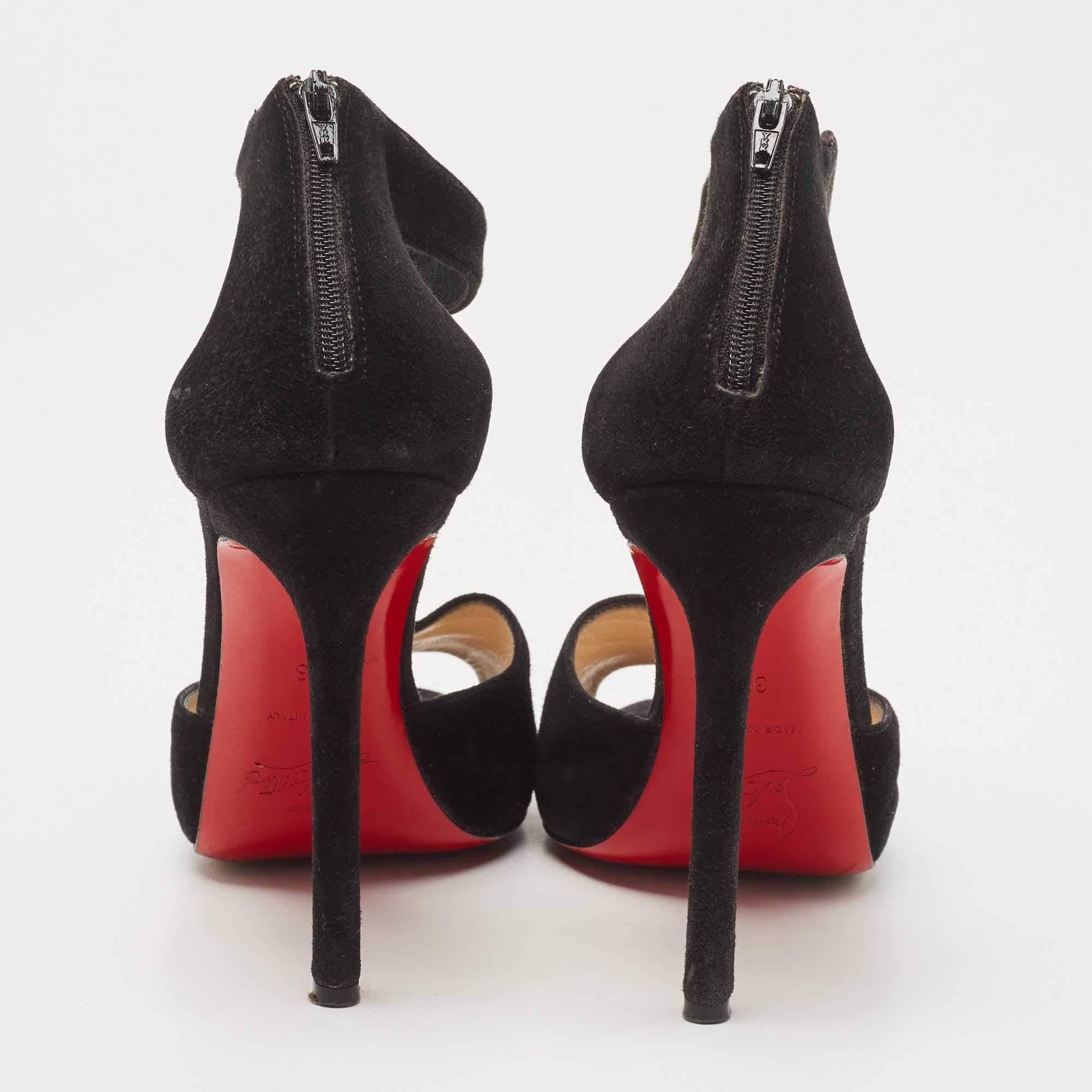 Gucci Black Sequins Ankle Tie Platform Sandals Size 36 For Sale 1