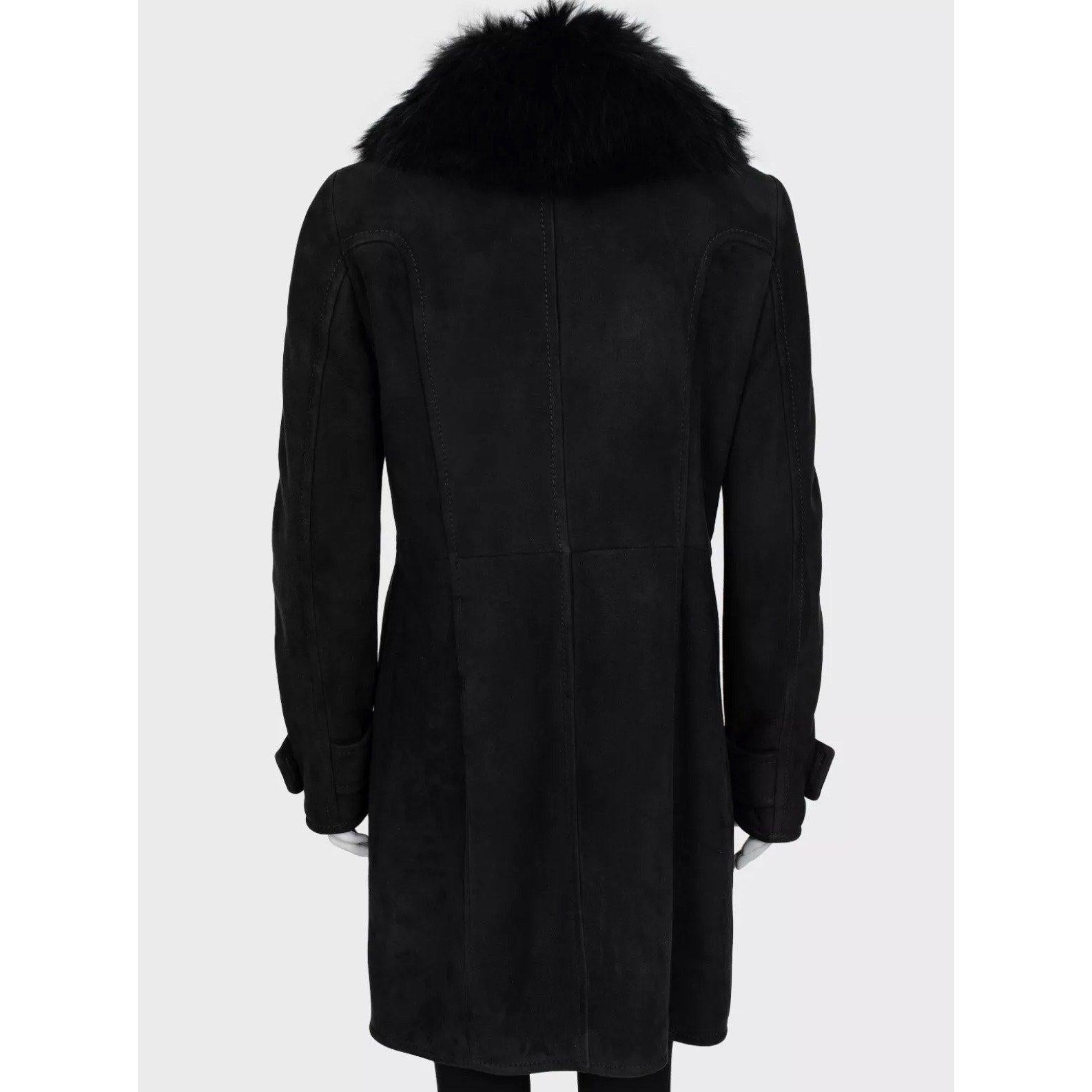 Nero Gucci Cappotto doppiopetto in shearling nero Sz.L. in vendita