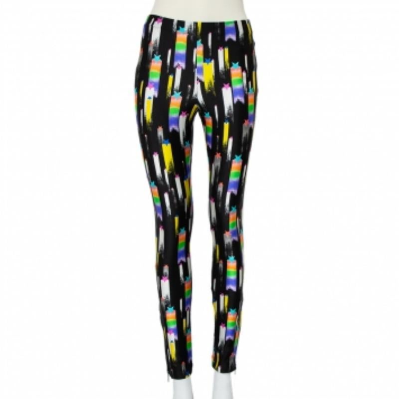 Gucci Black Shooting Star Printed Jersey Zipper Hem Detail Leggings S In Excellent Condition For Sale In Dubai, Al Qouz 2