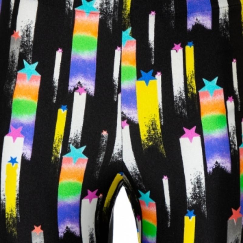 Women's Gucci Black Shooting Star Printed Jersey Zipper Hem Detail Leggings S For Sale