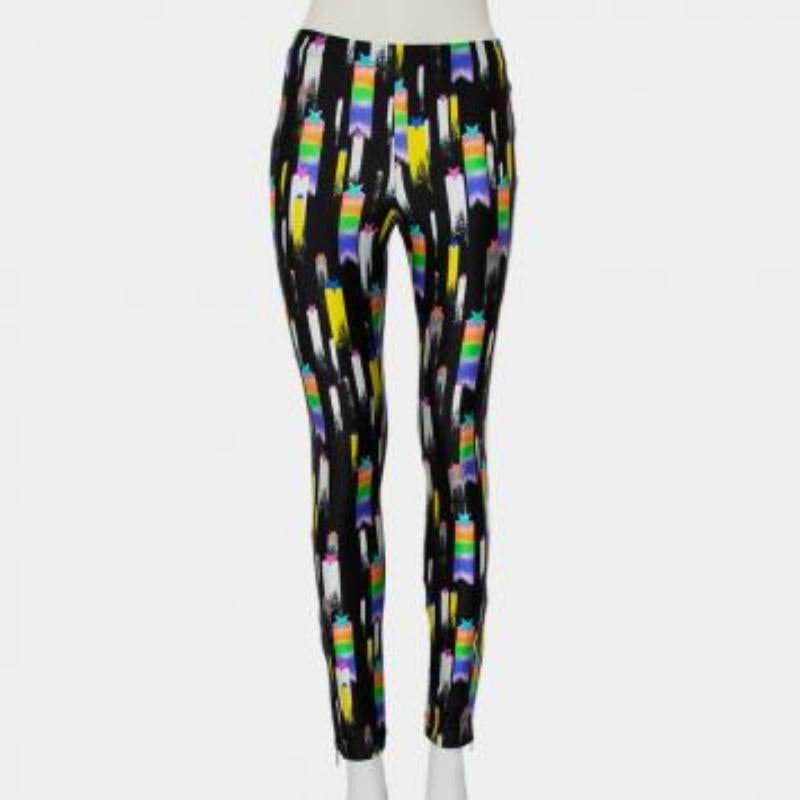 Gucci Black Shooting Star Printed Jersey Zipper Hem Detail Leggings S For Sale 1