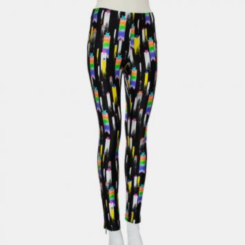 Gucci Black Shooting Star Printed Jersey Zipper Hem Detail Leggings S For Sale 2