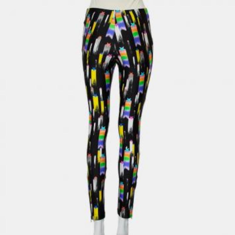 Gucci Black Shooting Star Printed Jersey Zipper Hem Detail Leggings S For Sale 3
