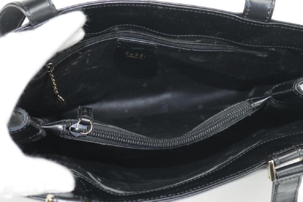 Gucci Black Shopper Tote 9gk1216 Patent Shoulder Bag 6