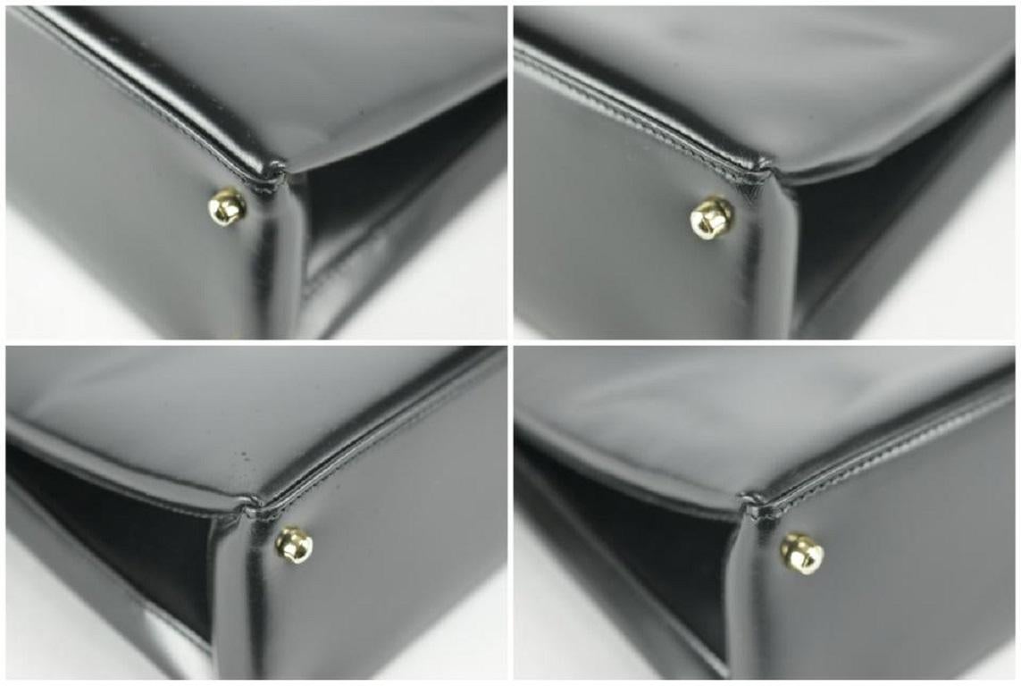 Gucci Black Shopper Tote 9gk1216 Patent Shoulder Bag 7