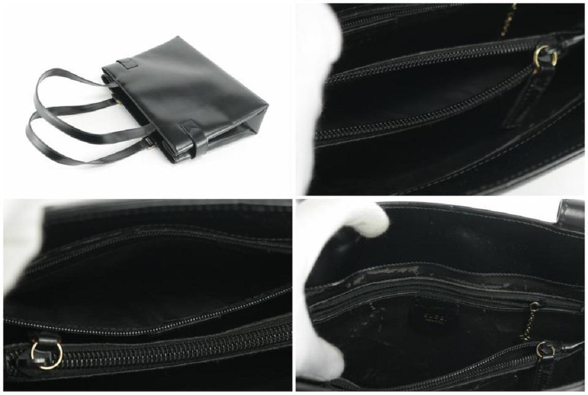 Women's Gucci Black Shopper Tote 9gk1216 Patent Shoulder Bag