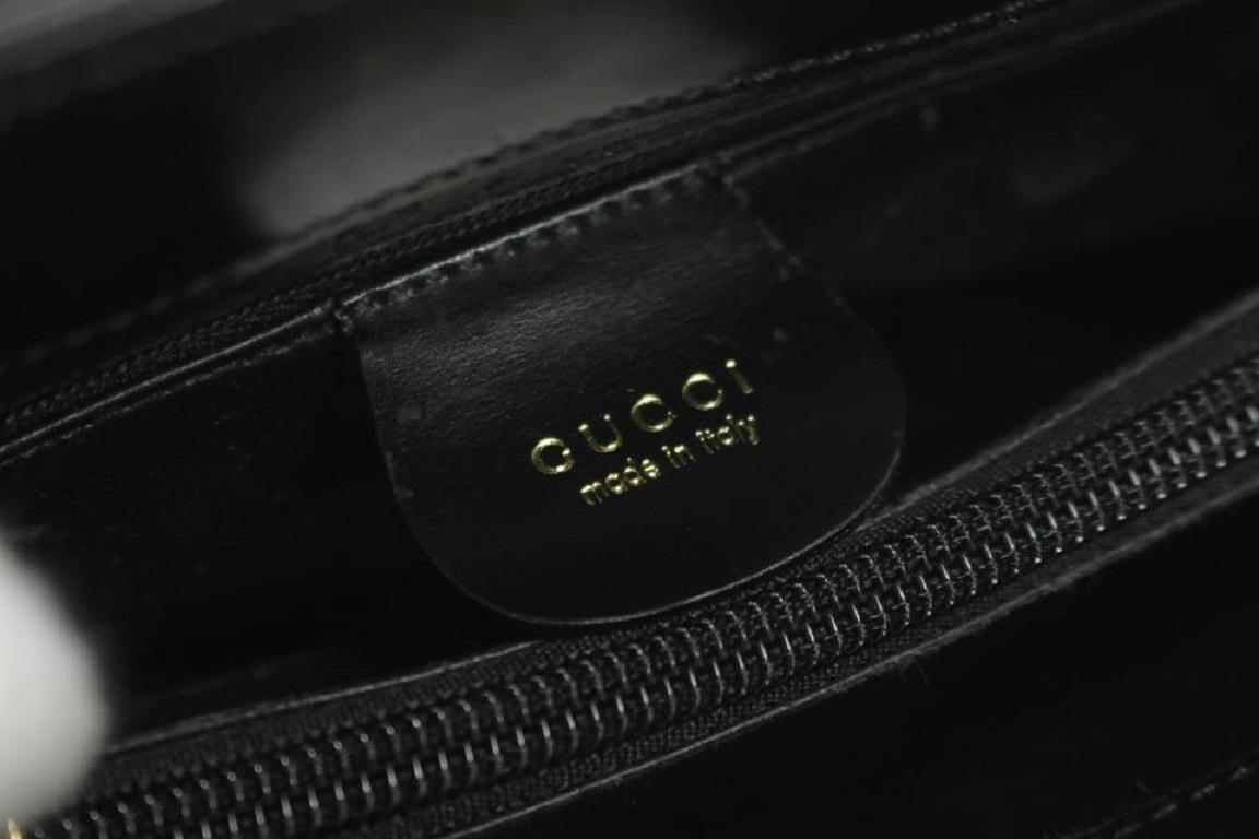 Gucci Black Shopper Tote 9gk1216 Patent Shoulder Bag 1