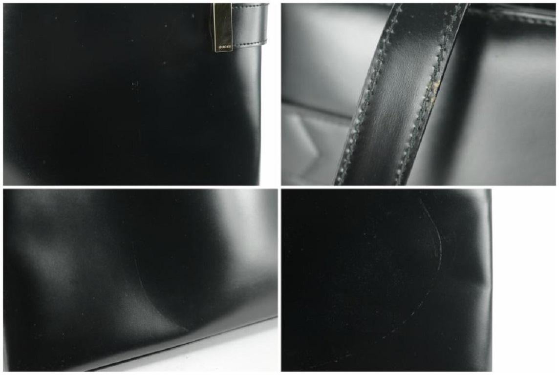 Gucci Black Shopper Tote 9gk1216 Patent Shoulder Bag 2