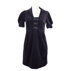 Gucci Black Short Sleeve Dress with Buckle Details - EU 42