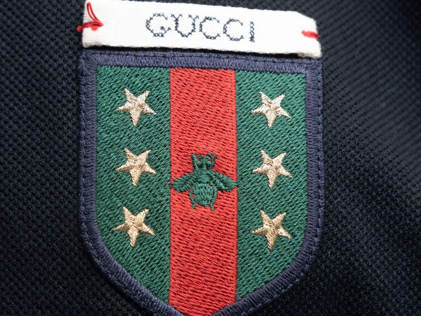 Gucci Black Short Sleeve Polo Shirt In Good Condition In New York, NY