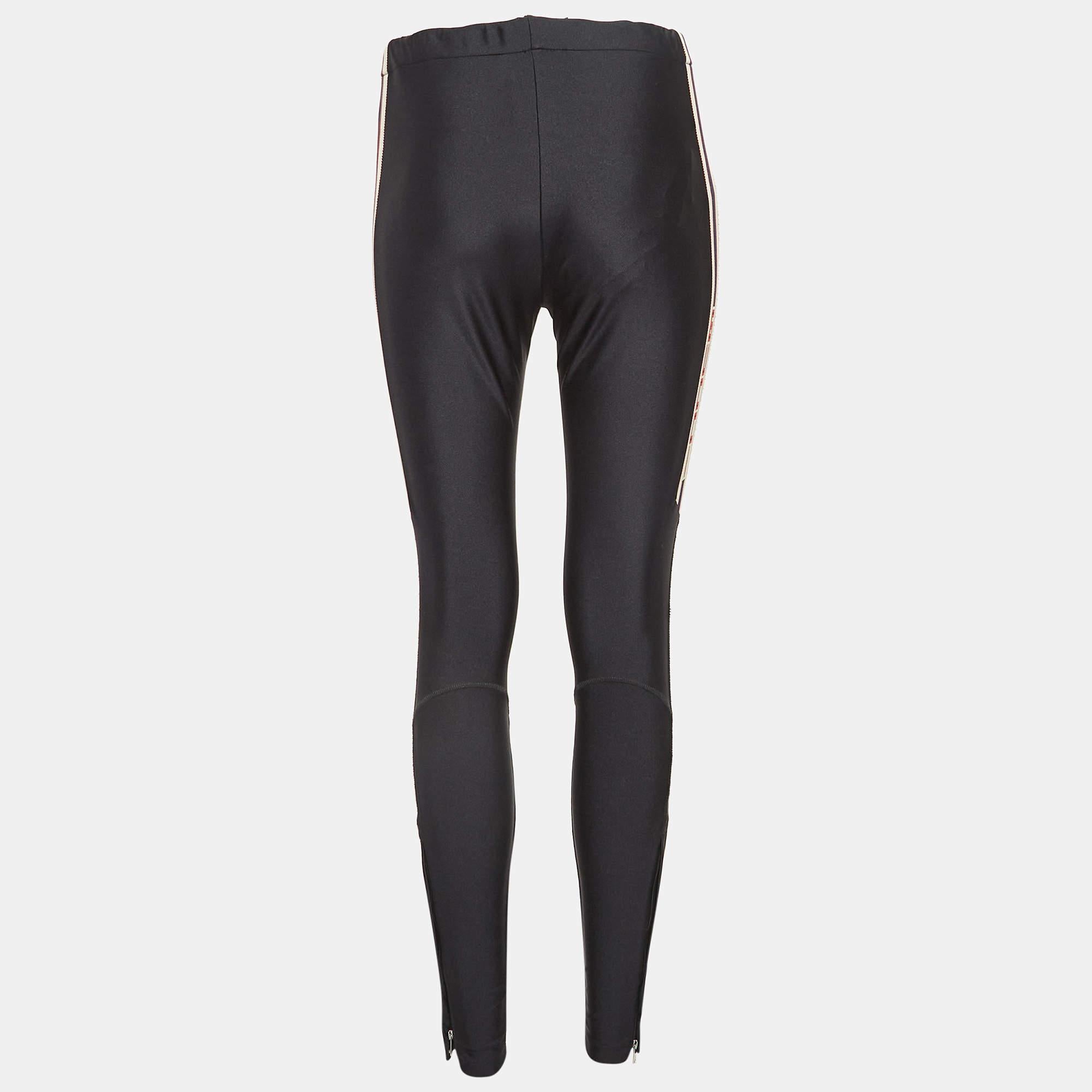 Noir Leggings Gucci à rayures latérales noires S en vente