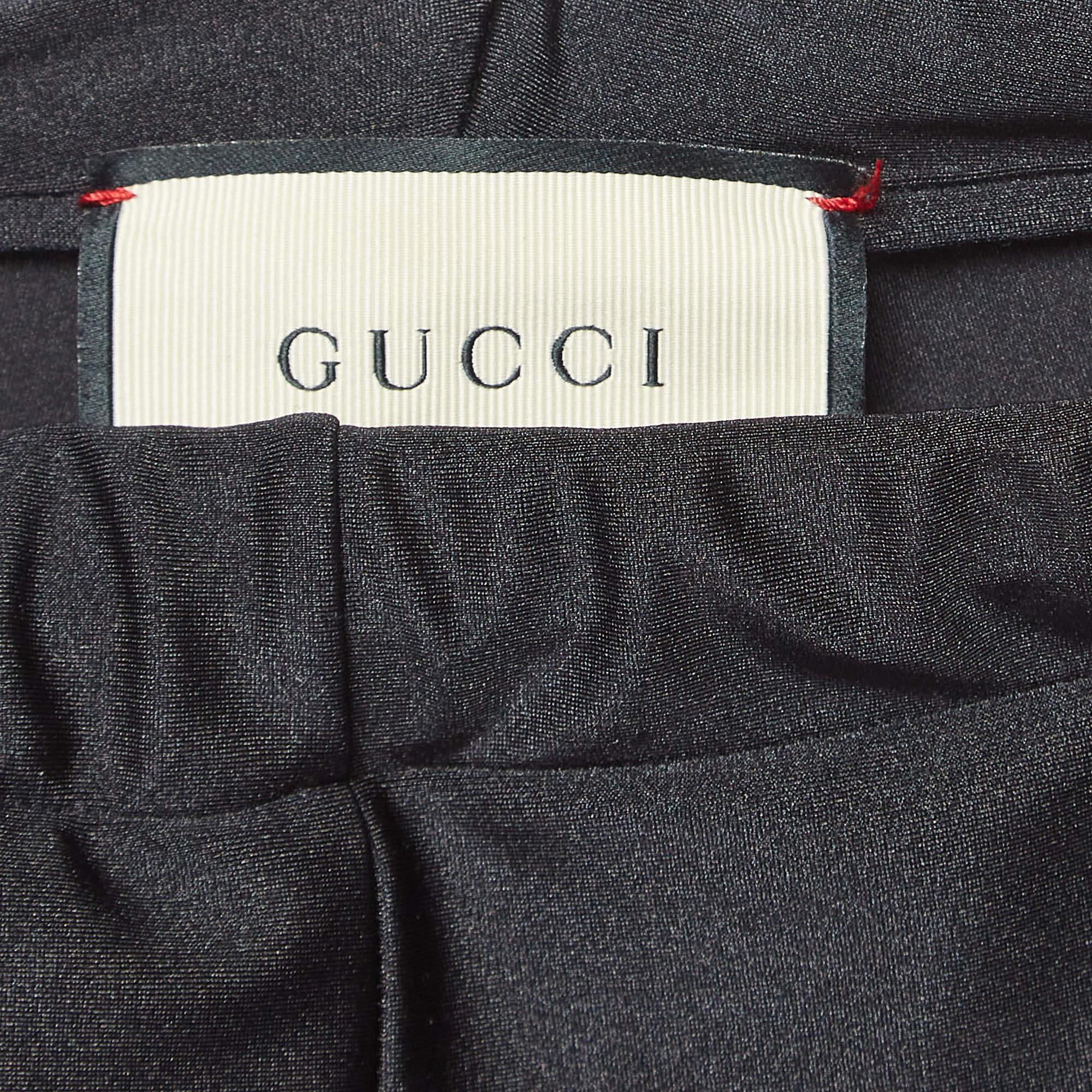 Leggings Gucci à rayures latérales noires S Pour femmes en vente