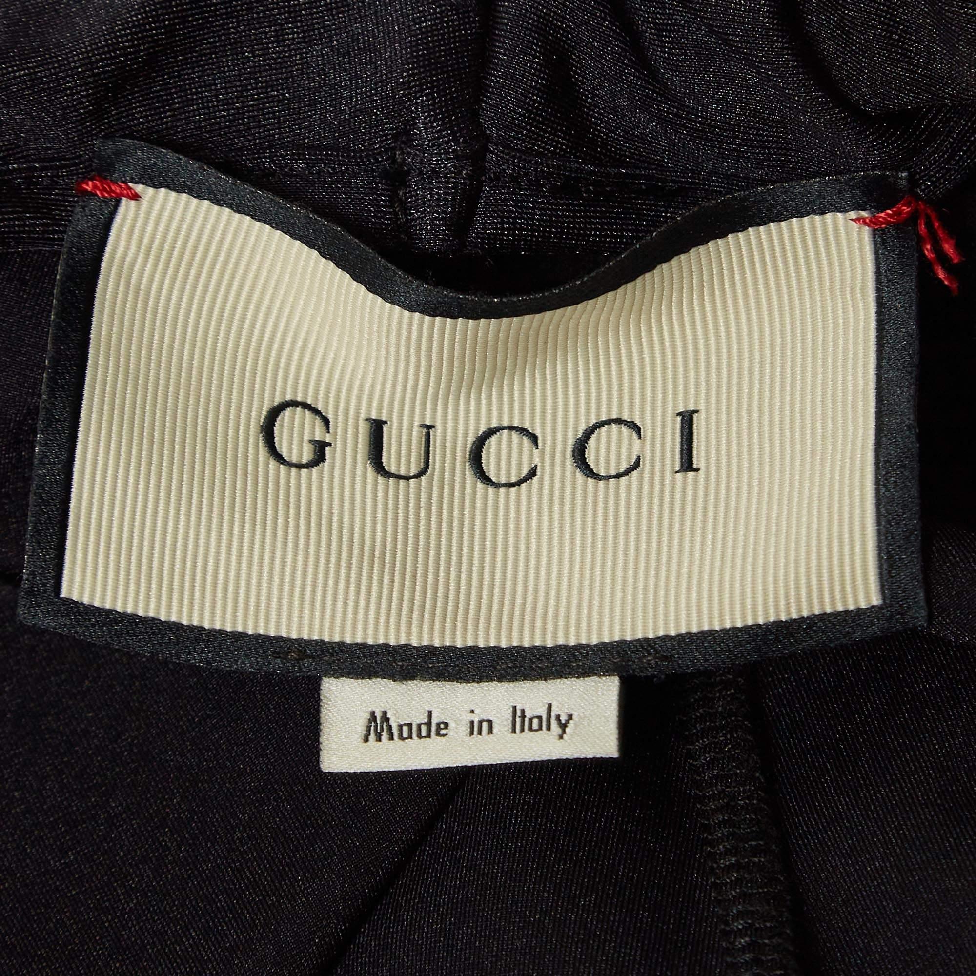 Leggings Gucci à rayures latérales noires S en vente 1