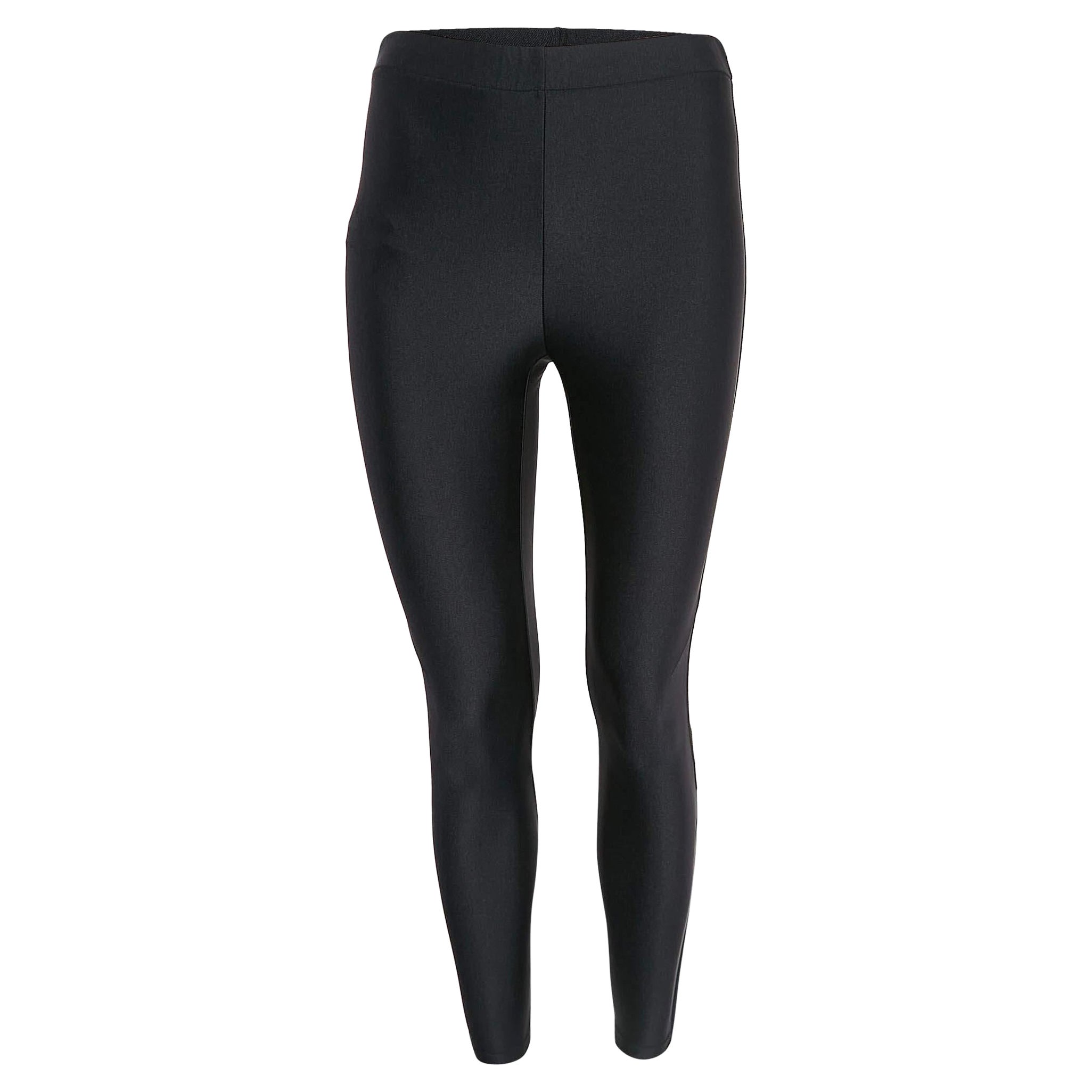 Gucci Leggings noirs bordés de rayures latérales XS
