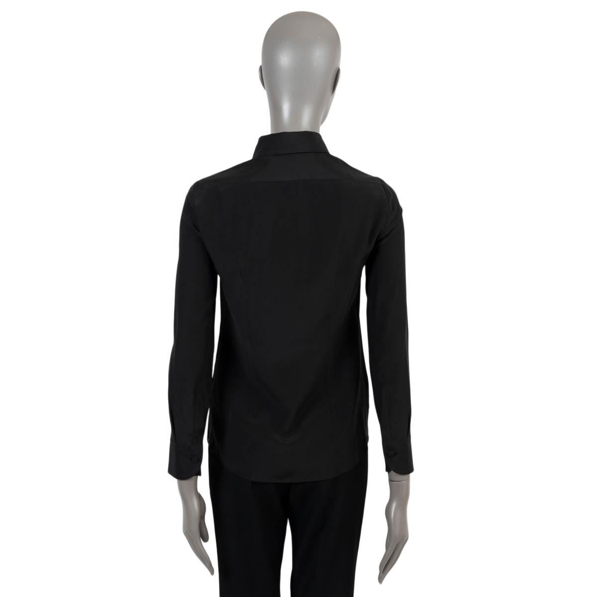 GUCCI black silk 2020 CREPE Button-Up Shirt 36 XXS In Excellent Condition For Sale In Zürich, CH