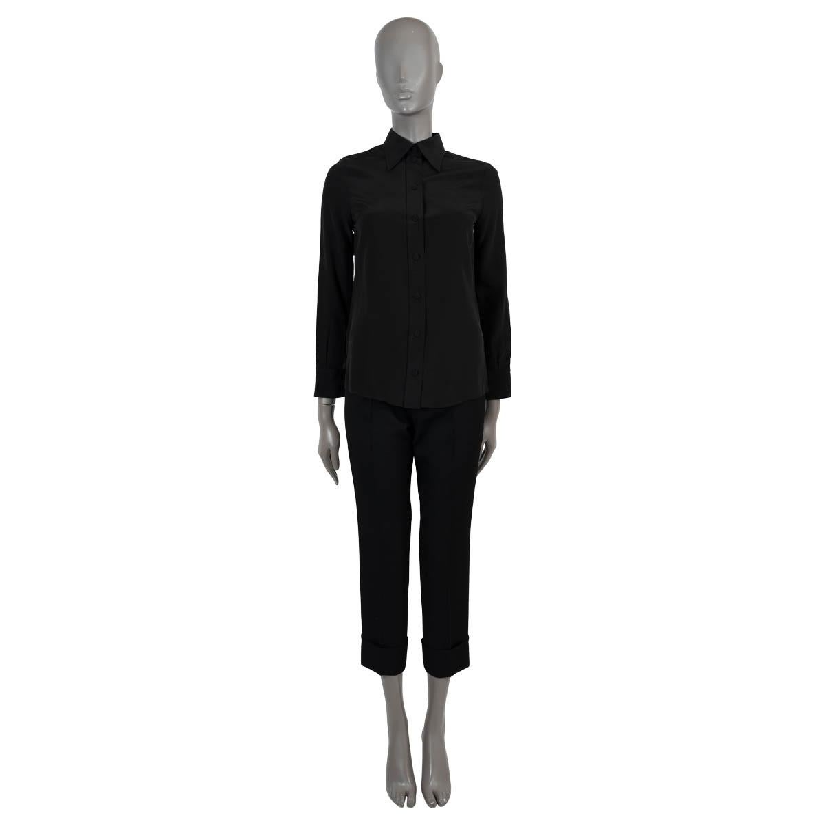 Women's GUCCI black silk 2020 CREPE Button-Up Shirt 36 XXS For Sale
