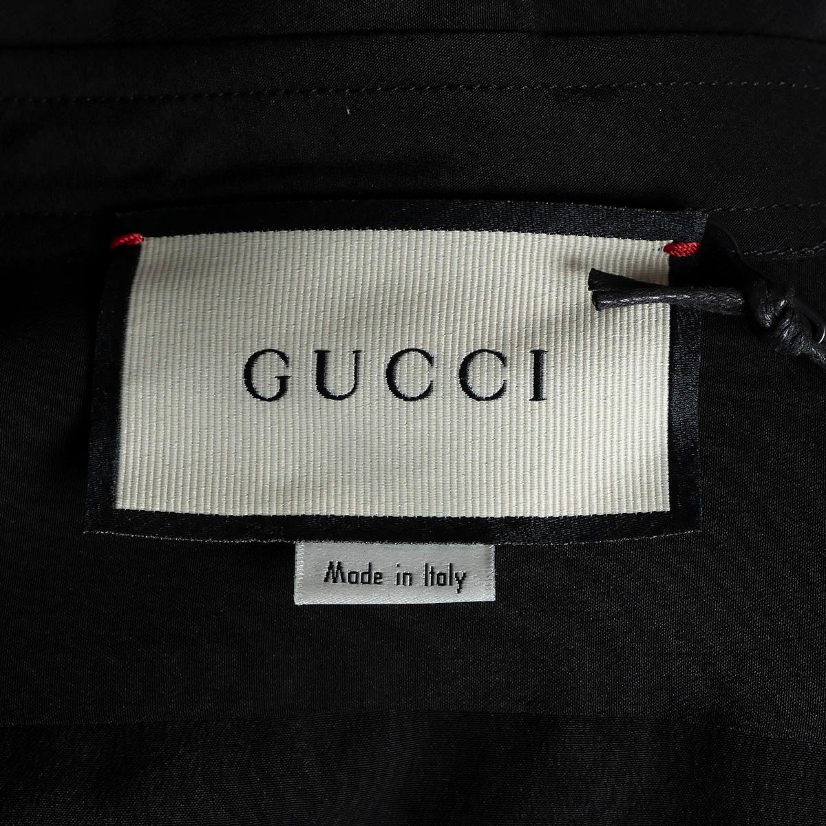 GUCCI black silk 2020 CREPE Button-Up Shirt 36 XXS For Sale 2