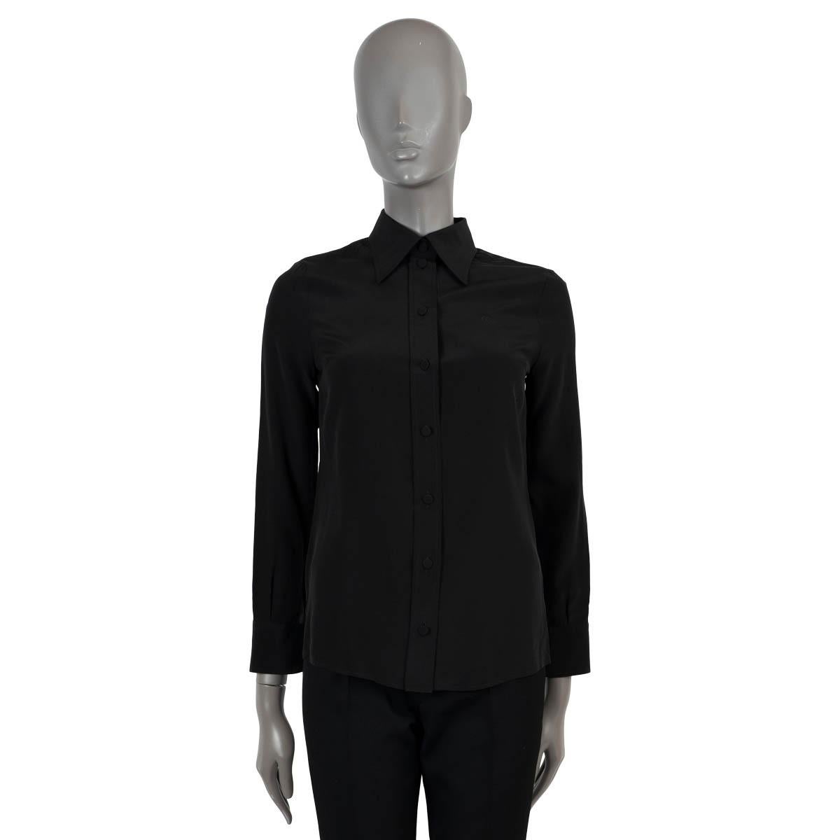 GUCCI black silk 2020 CREPE Button-Up Shirt 36 XXS For Sale