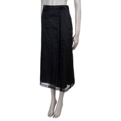 GUCCI black silk 2024 ORGANZA PENCIL MIDI Skirt 42 M