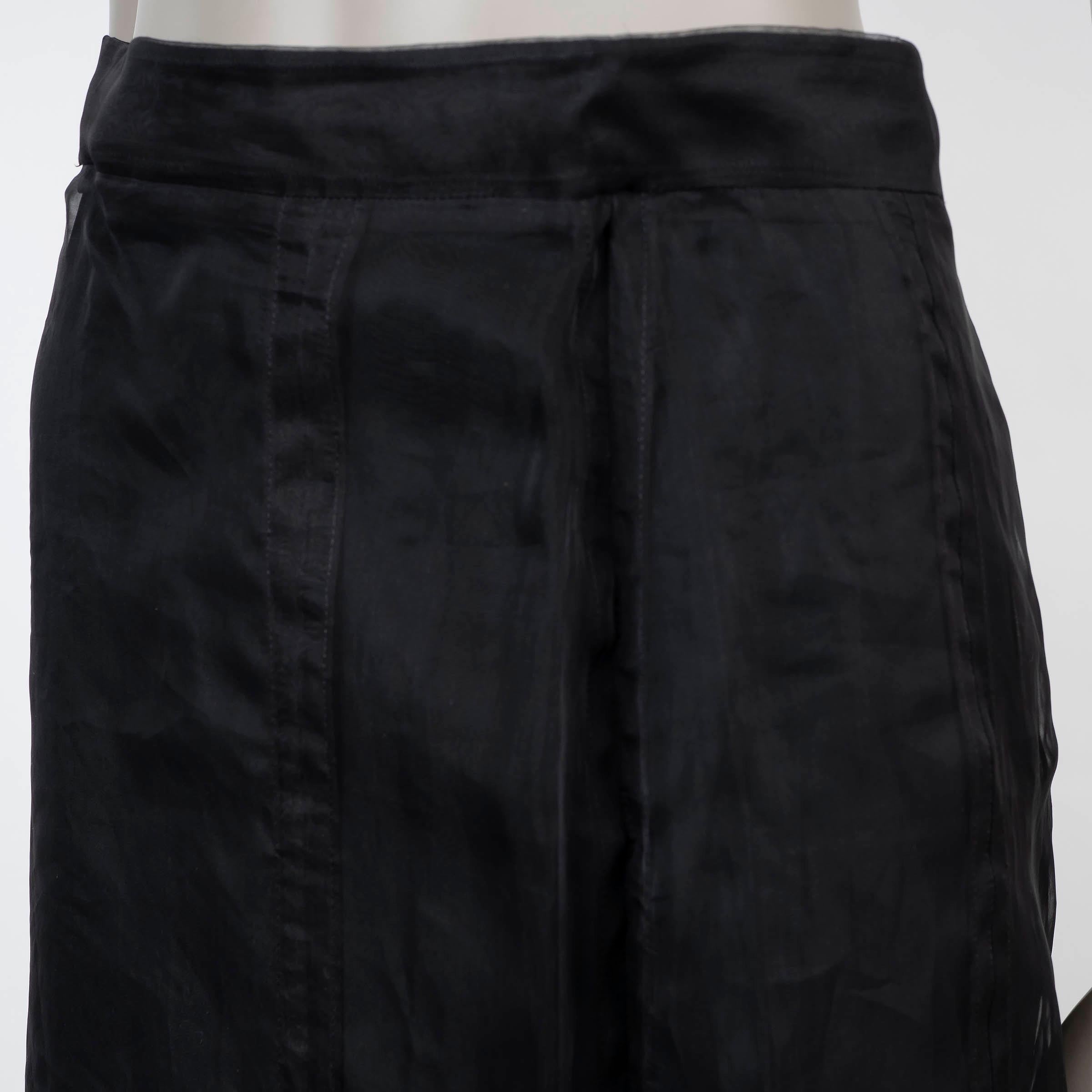 GUCCI black silk 2024 ORGANZA PENCIL MIDI Skirt 42 M For Sale at