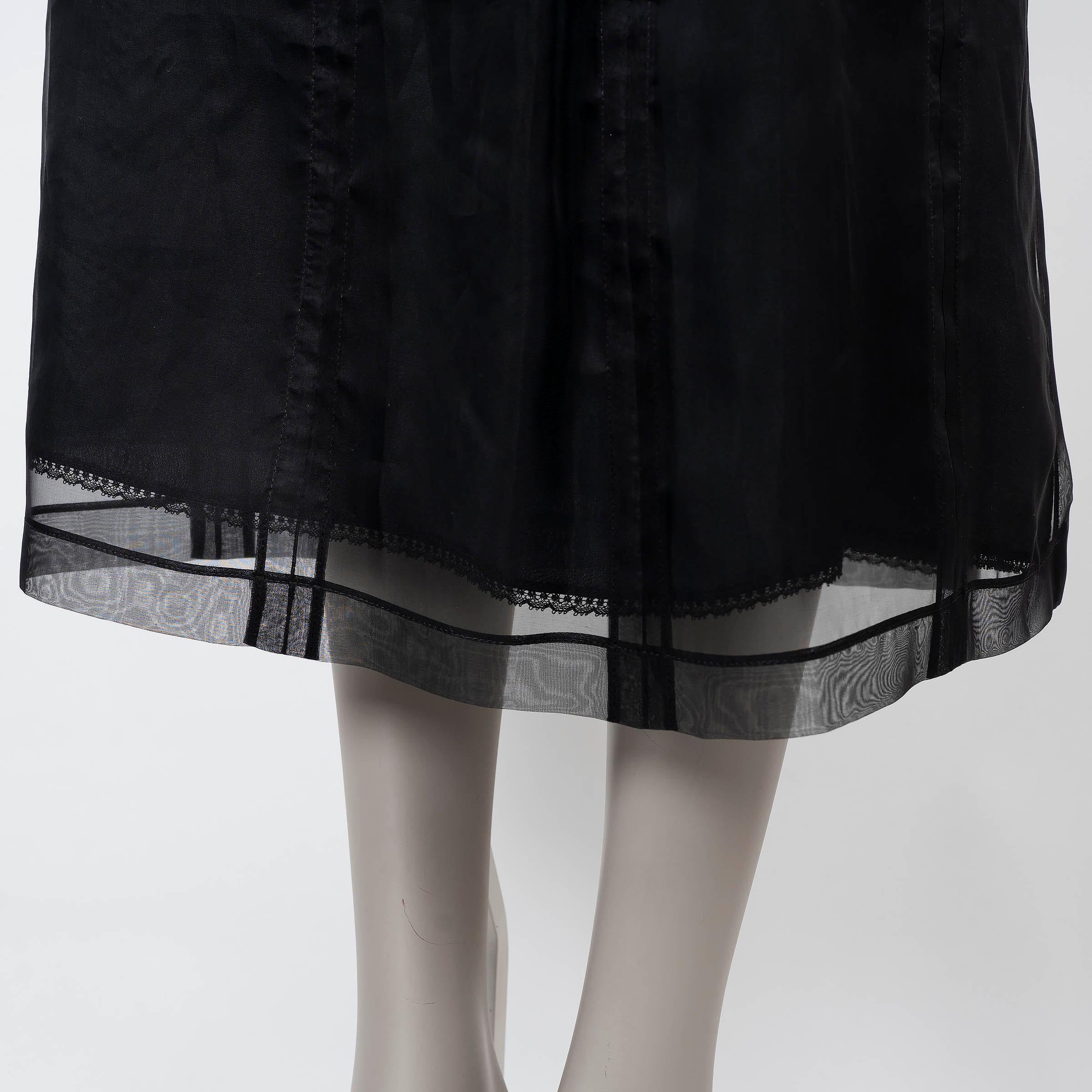 GUCCI black silk 2024 ORGANZA PENCIL MIDI Skirt 42 M For Sale at