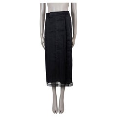 GUCCI black silk 2024 ORGANZA PENCIL MIDI Skirt 42 M