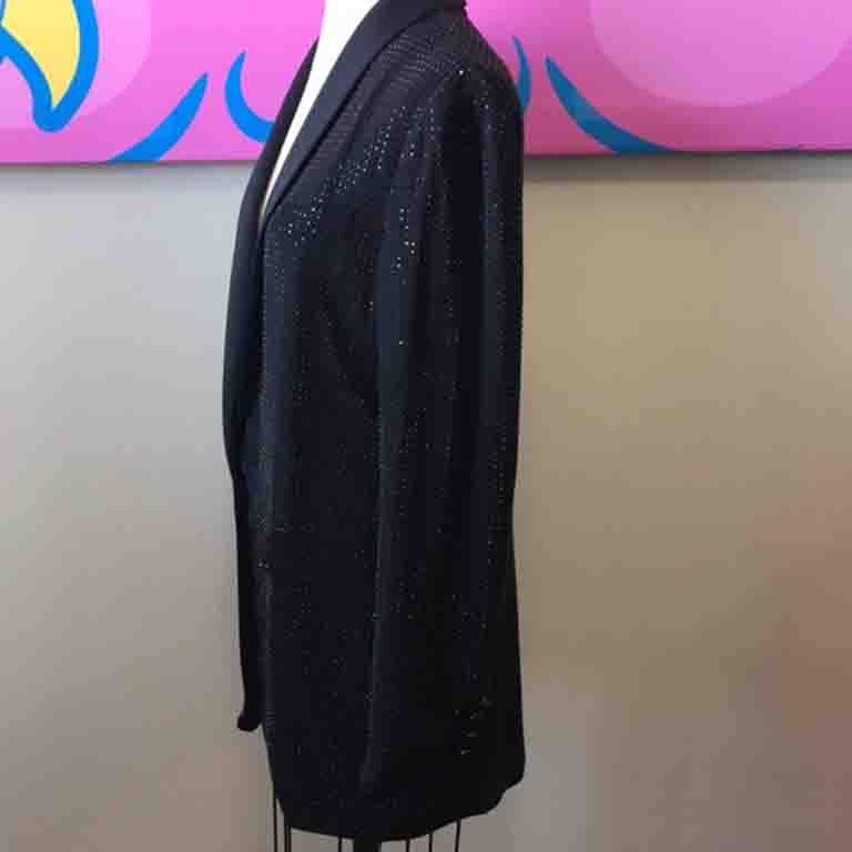 Women's Gucci Black Silk Beaded Tuxedo Smoking Jacket For Sale